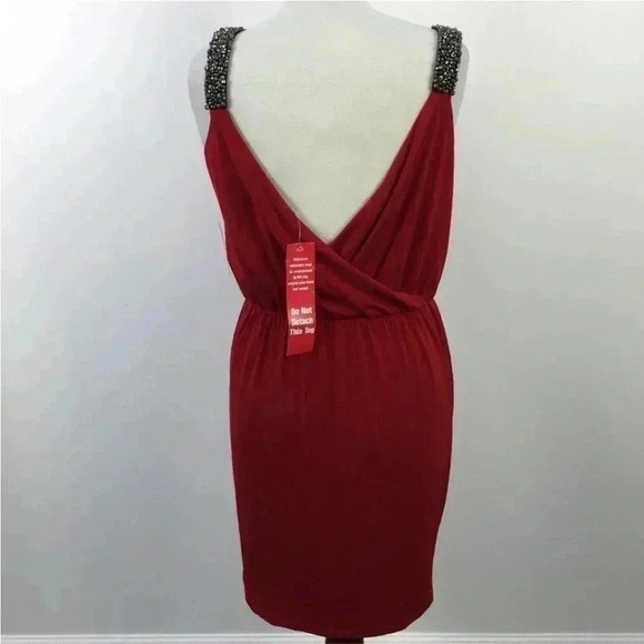 Jessica Simpson red ruched  dress size 6 - Picture 4 of 9